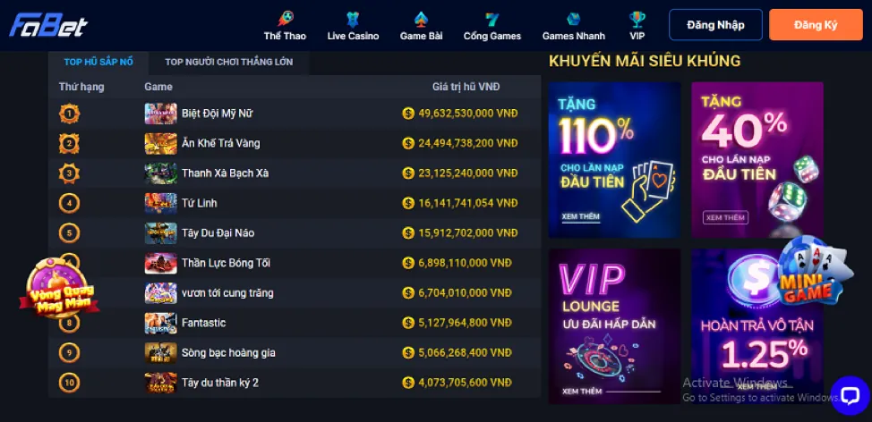 Thưởng chào mừng FC88